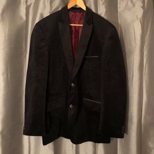 Alfani Black Velvet Peak Lapel Blazer, XL SLIM